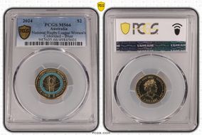 2024 $2 National Rugby League Women's Colorized - Blue MS66