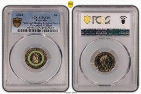 2024 $2 National Rugby League Men's Colorized - Green MS65