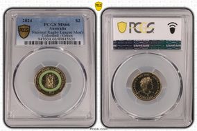 2024 $2 National Rugby League Men's Colorized - Green MS66
