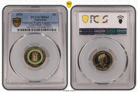 2024 $2 National Rugby League Men's Colorized - Green MS64