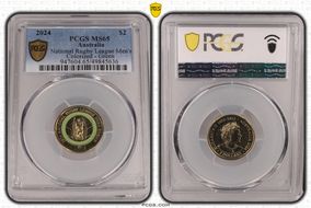 2024 $2 National Rugby League Men's Colorized - Green MS65
