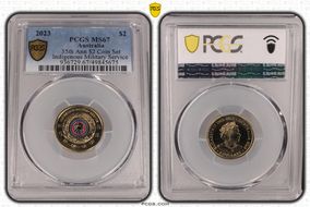 2023 $2 35th Ann $2 Coin Set Colorized Indigenous Military Service MS67