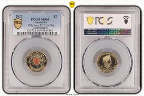 2023 $2 35th Ann $2 Coin Set Colorized Firefighters MS66