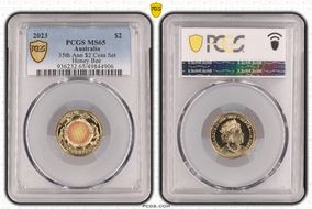 2023 $2 35th Ann $2 Coin Set Colorized Honey Bee MS65