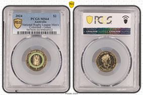 2024 $2 National Rugby League Men's Colorized - Green MS64