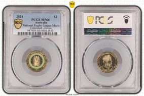 2024 $2 National Rugby League Men's Colorized - Green MS66