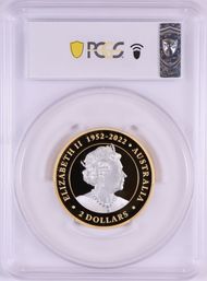 2023-P $2 Kangaroo Rev. Gilt Ag 2oz PR70DCAM