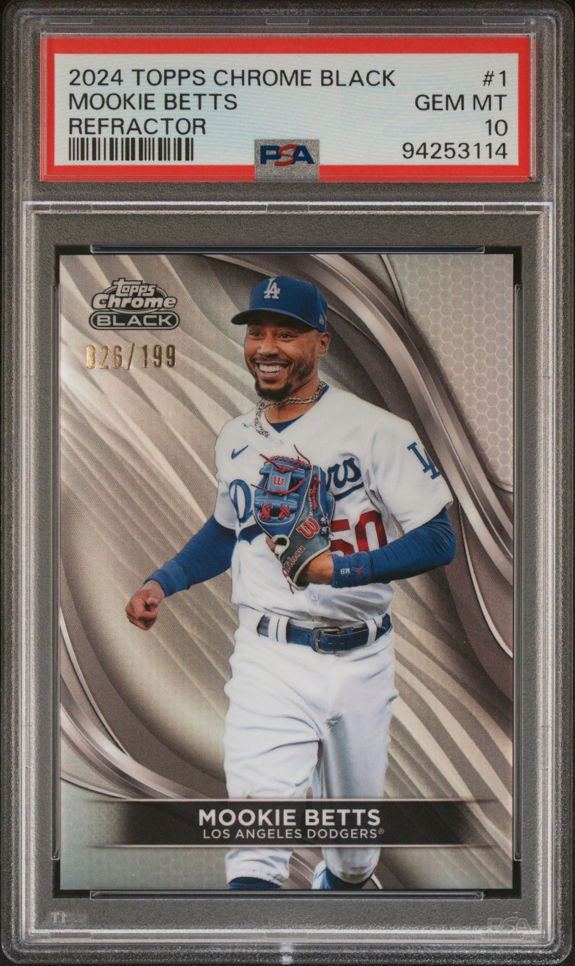 2024 Topps TOPPS CHROME BLACK REFRACTOR #1 Mookie Betts front