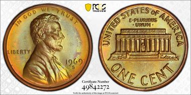 1969-S 1C PR66RB