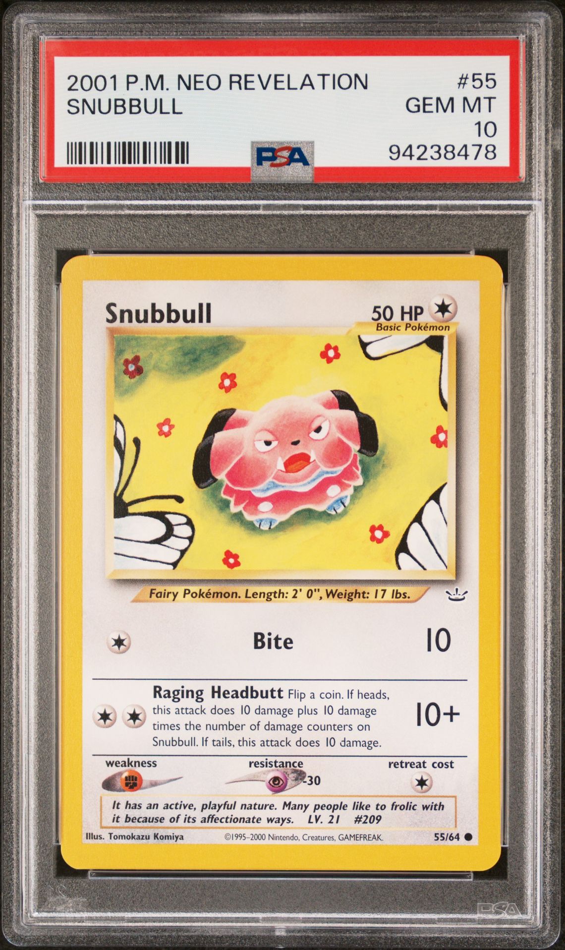 2001 Pokemon POKEMON NEO REVELATION #55 Snubbull front