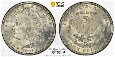 1891 $1 MS62