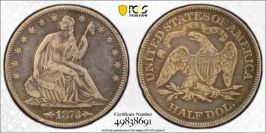 1873-S 50C Arrows VF25