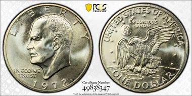 1972-S $1 Silver MS65
