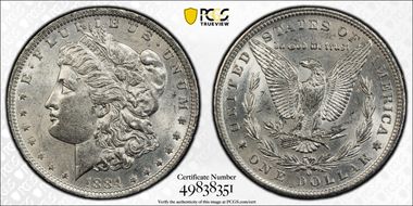 1884-O $1 AU53