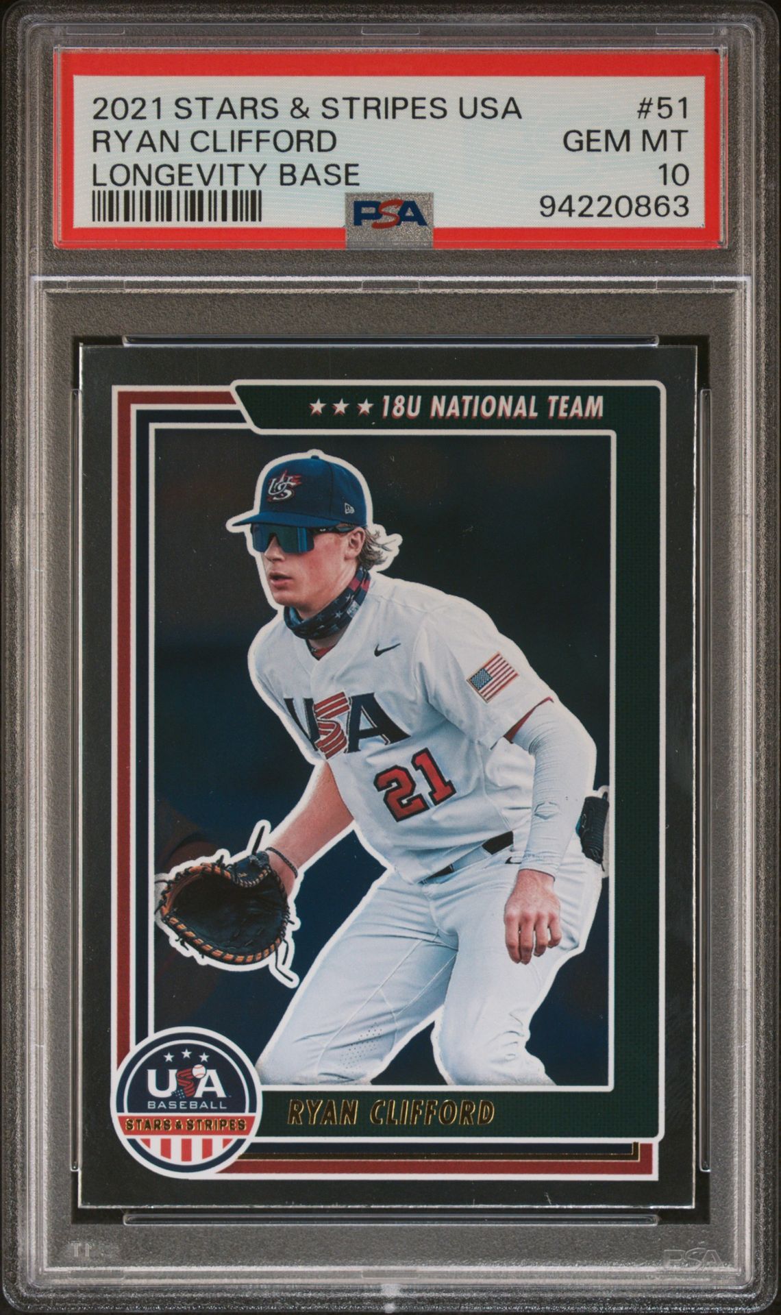 2021 Panini PANINI STARS & STRIPES USA LONGEVITY BASE #51 Ryan Clifford front