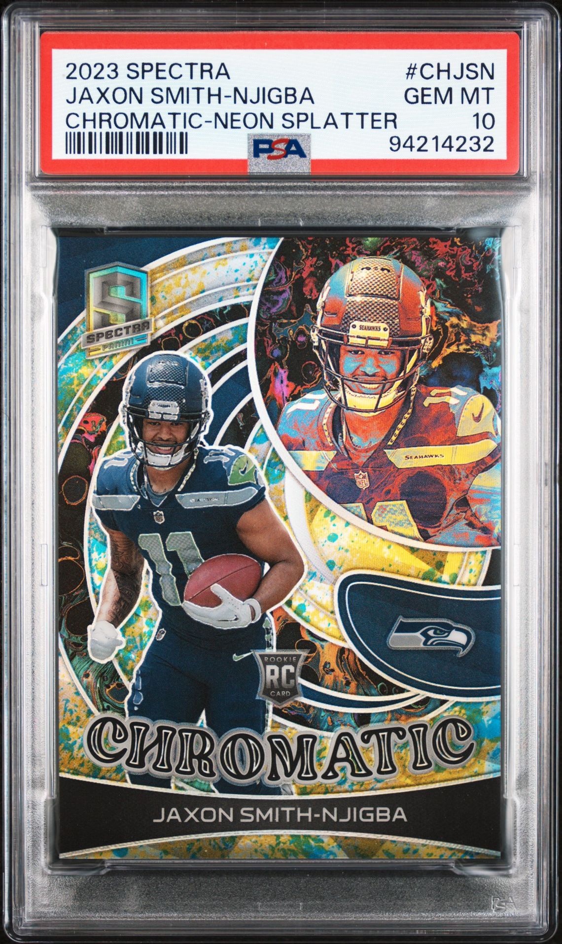 2023 Panini Spectra Chromatic Jaxon Smith-Njigba #Chjsn (Chromatic-Neon Splatter) Gem Mt 10 front