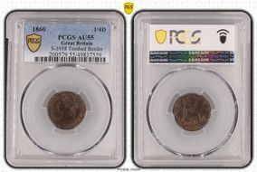 1860 1/4D S-3958 Toothed Border AU55BN