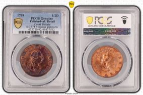 1799 1/2D S-3778 5 incuse gunports N1BN