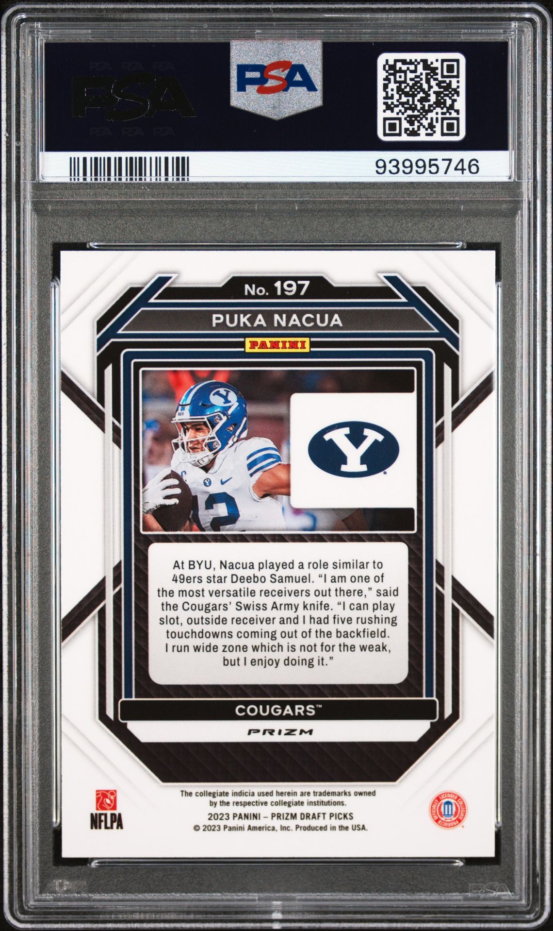 2023 Panini Prizm Draft Picks Puka Nacua #197 (Silver Prizm) Mint 9 back
