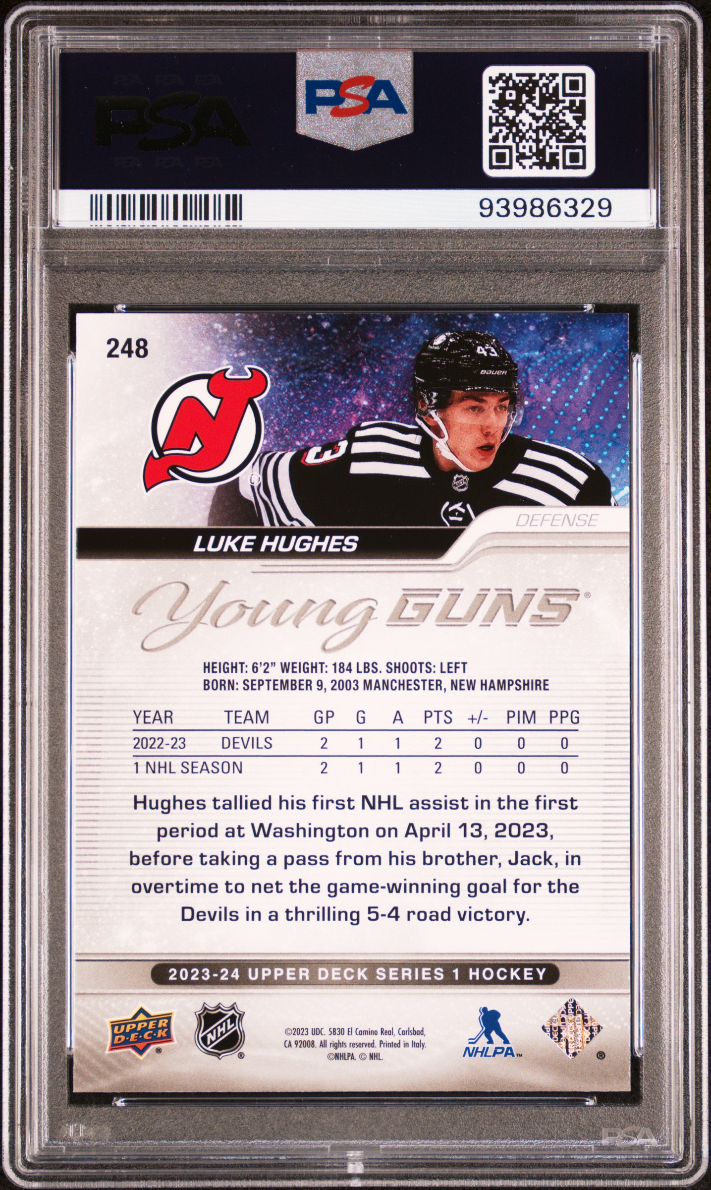 2023 Upper Deck Luke Hughes #248 Nm-Mt 8 back