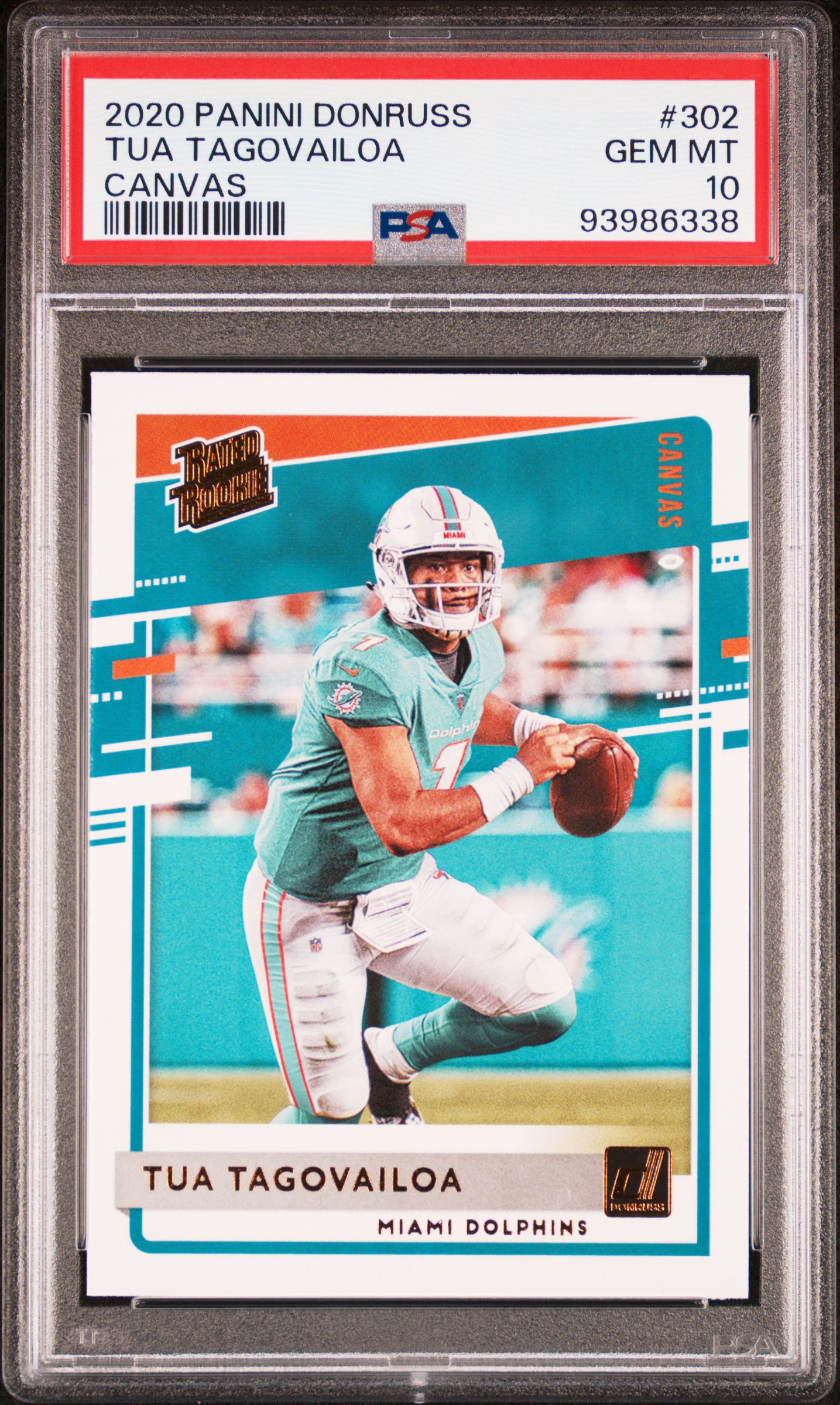 2020 Panini Donruss Tua Tagovailoa #302 (Canvas) Gem Mt 10 front