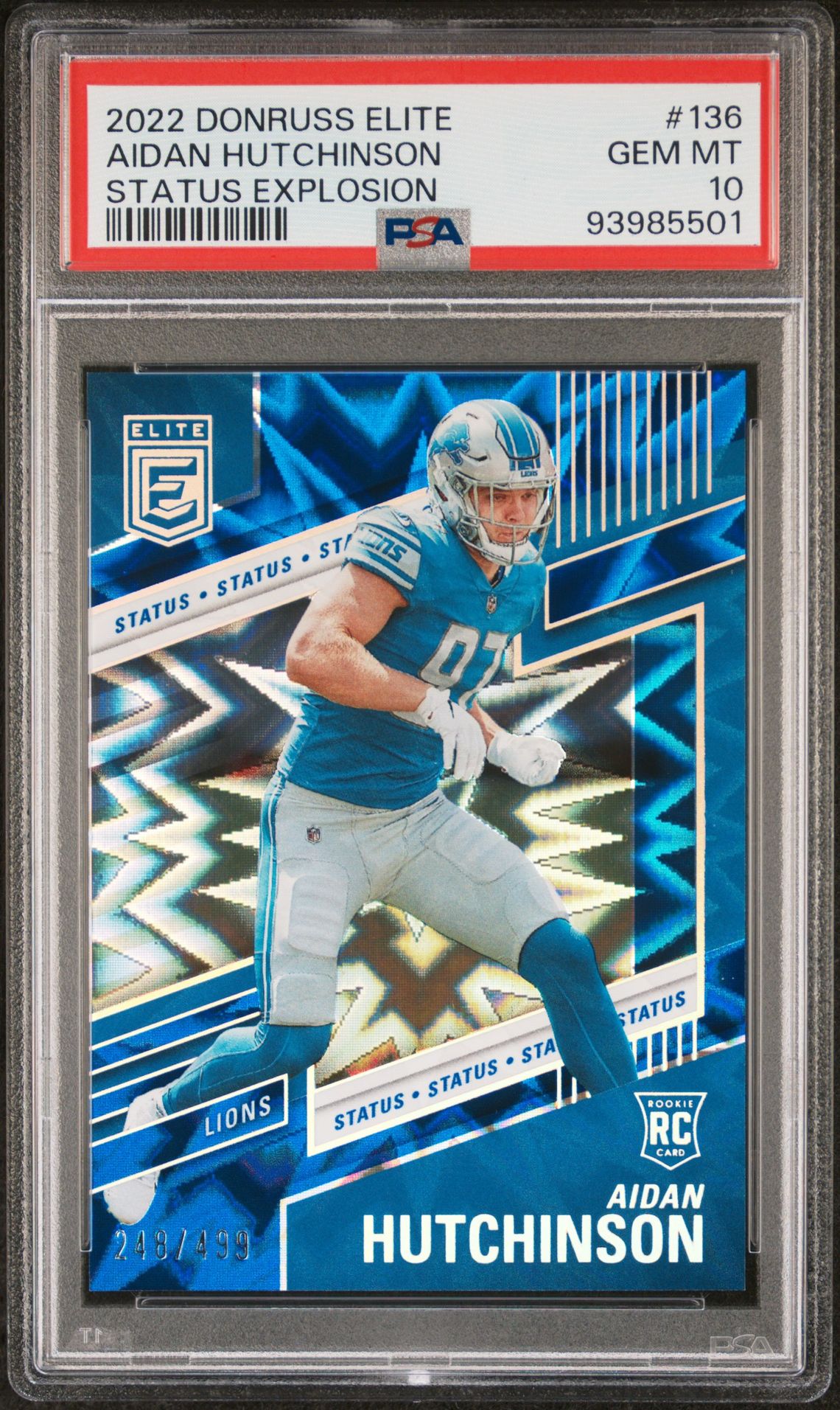 2022 Panini Donruss Elite Aidan Hutchinson #136 (Status Explosion) Gem Mt 10 front
