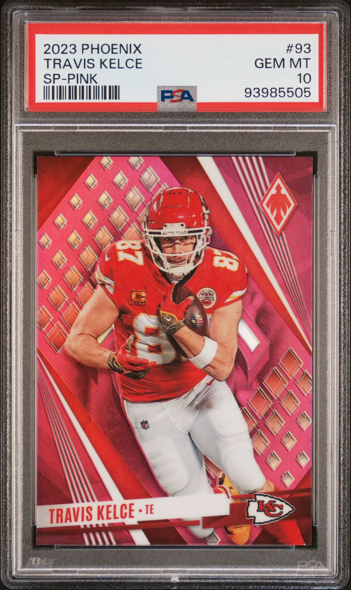 2023 Panini Phoenix Travis Kelce #93 (Sp-Pink) Gem Mt 10 front