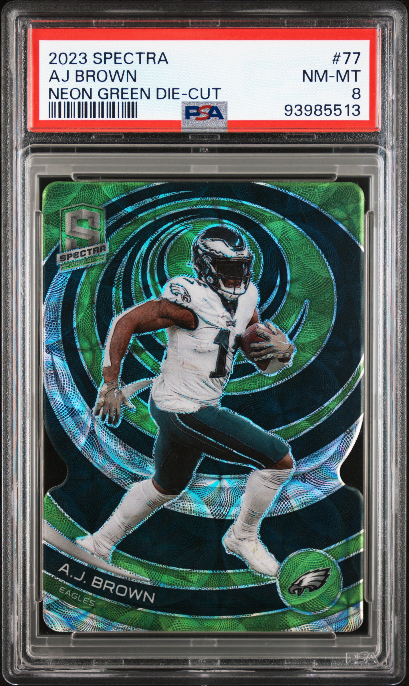 2023 Panini Spectra Aj Brown #77 (Neon Green Die-Cut) Nm-Mt 8 front