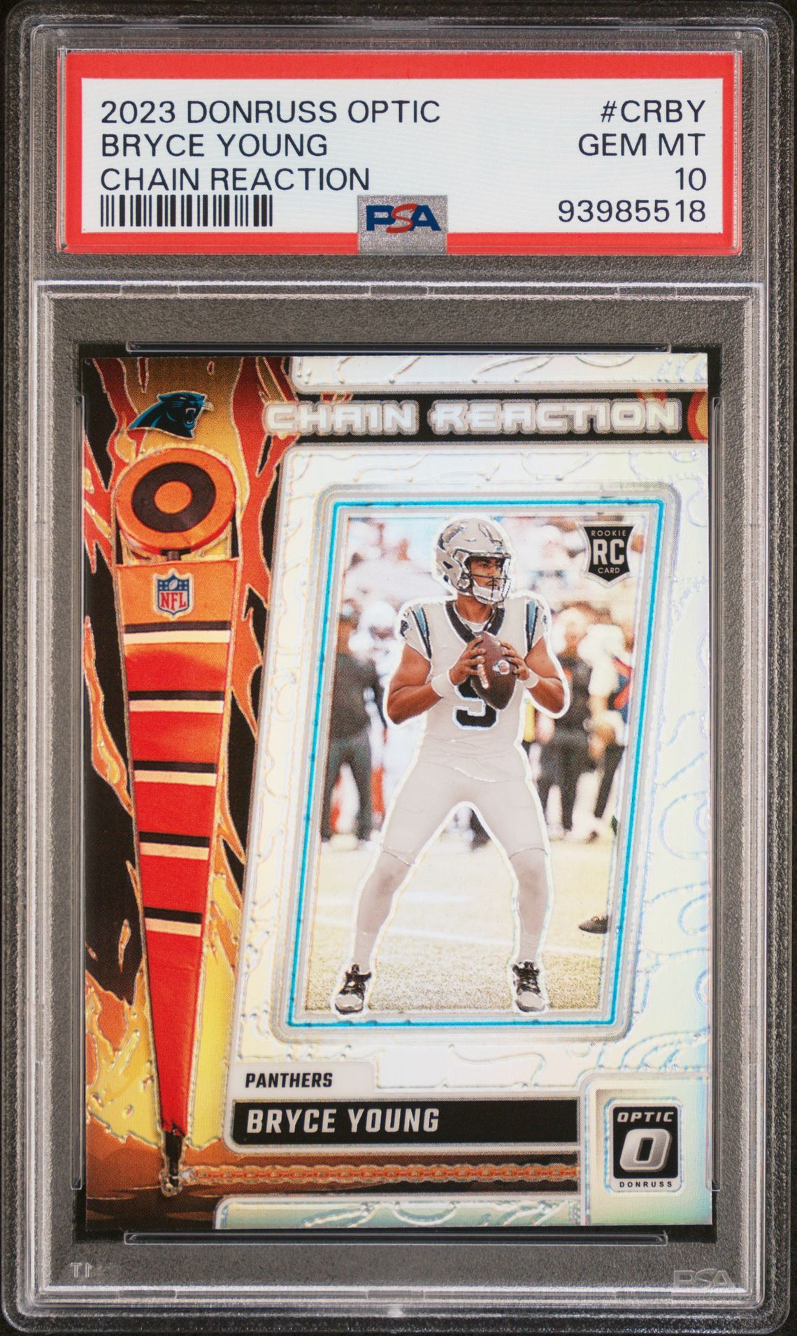 2023 Panini Donruss Optic Chain Reaction Bryce Young #Crby Gem Mt 10 front