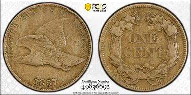 1857 1C Flying Eagle XF40
