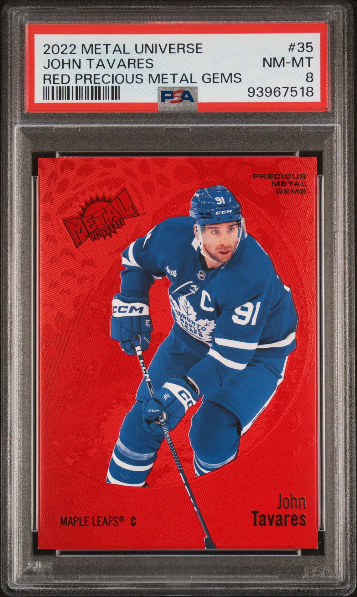 2022 SkyBox SKYBOX METAL UNIVERSE RED PRECIOUS METAL GEMS #35 John Tavares front