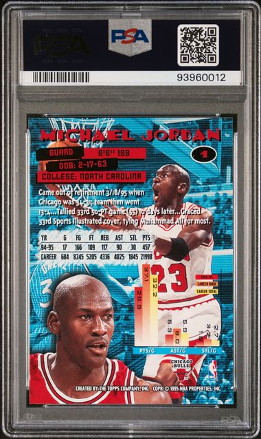 1995 Stadium Club Michael Jordan #1 Mint 9 back