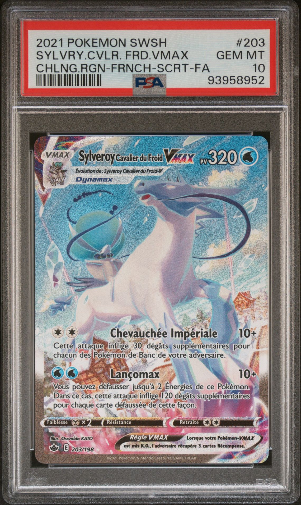 2021 Pokemon POKEMON SWORD & SHIELD CHILLING REIGN FRE-SECRET #203 Fa/Sylvry.Cvl.Fd.Vmax front