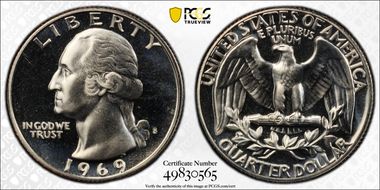 1969-S 25C RPM FS-501 PR67