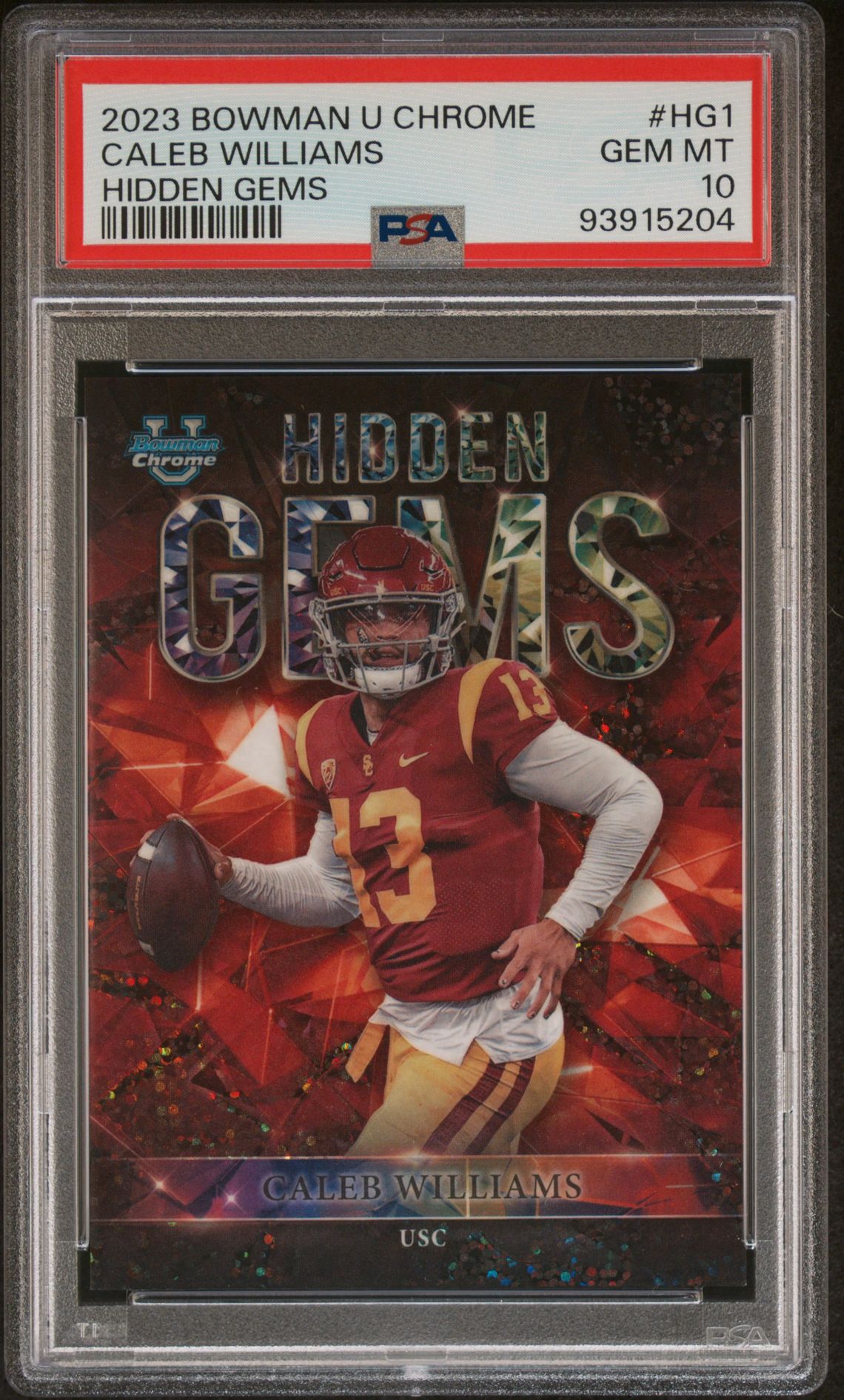 2023 Bowman BOWMAN UNIVERSITY CHROME HIDDEN GEMS #HG1 Caleb Williams front