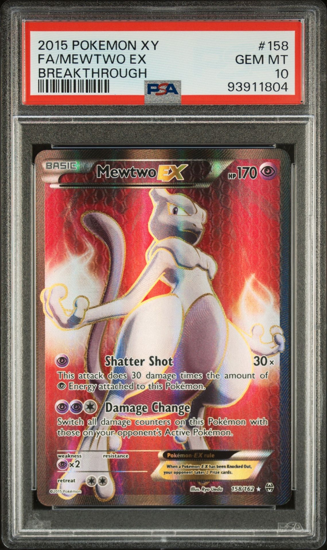 2015 Pokemon POKEMON XY BREAKTHROUGH #158 Fa/Mewtwo Ex front