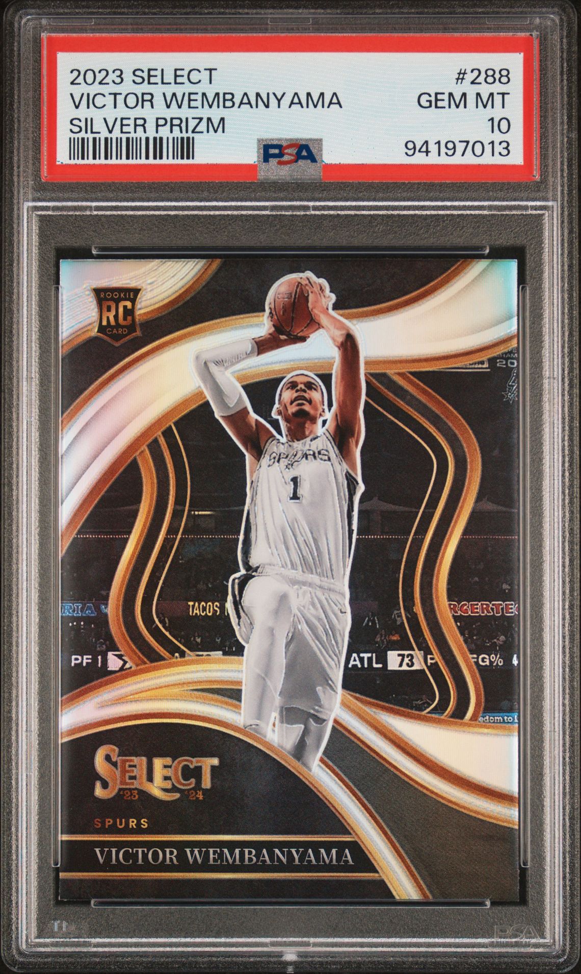 2023 Panini Select Victor Wembanyama #288 (Silver Prizm) Gem Mt 10 front