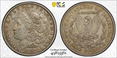 1878 7/8TF $1 Weak XF45