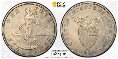 1904 Peso KM-168  Ag MS63