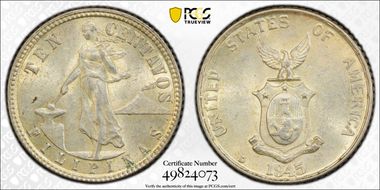 1945-D 10C Allen-9.05b Doubled Die MS63