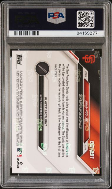 2024 Topps Now Road To Opening Day Jung-Hoo Lee #Od291 Gem Mt 10 back