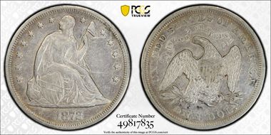 1872 $1 XF40