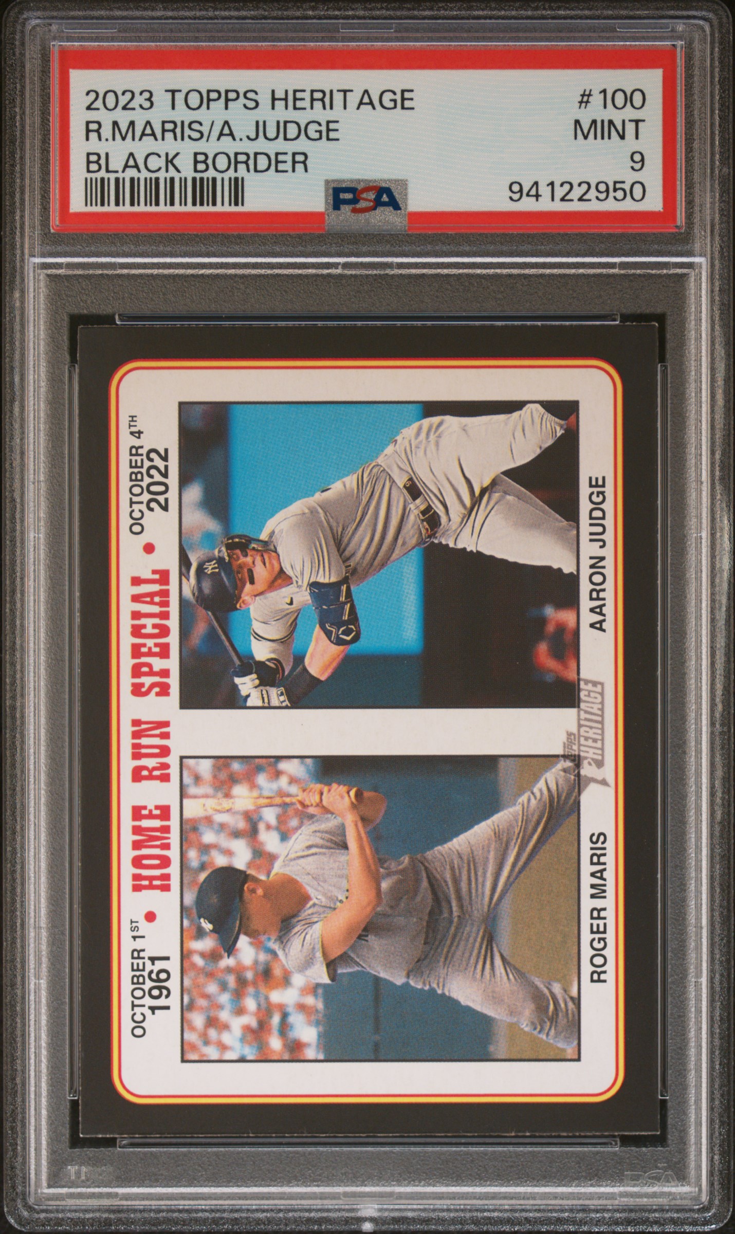2023 Topps Heritage R.maris/A.judge #100 (Black Border) Mint 9 front