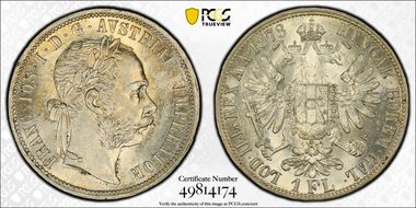 1878 Florin KM-2222  Ag MS63