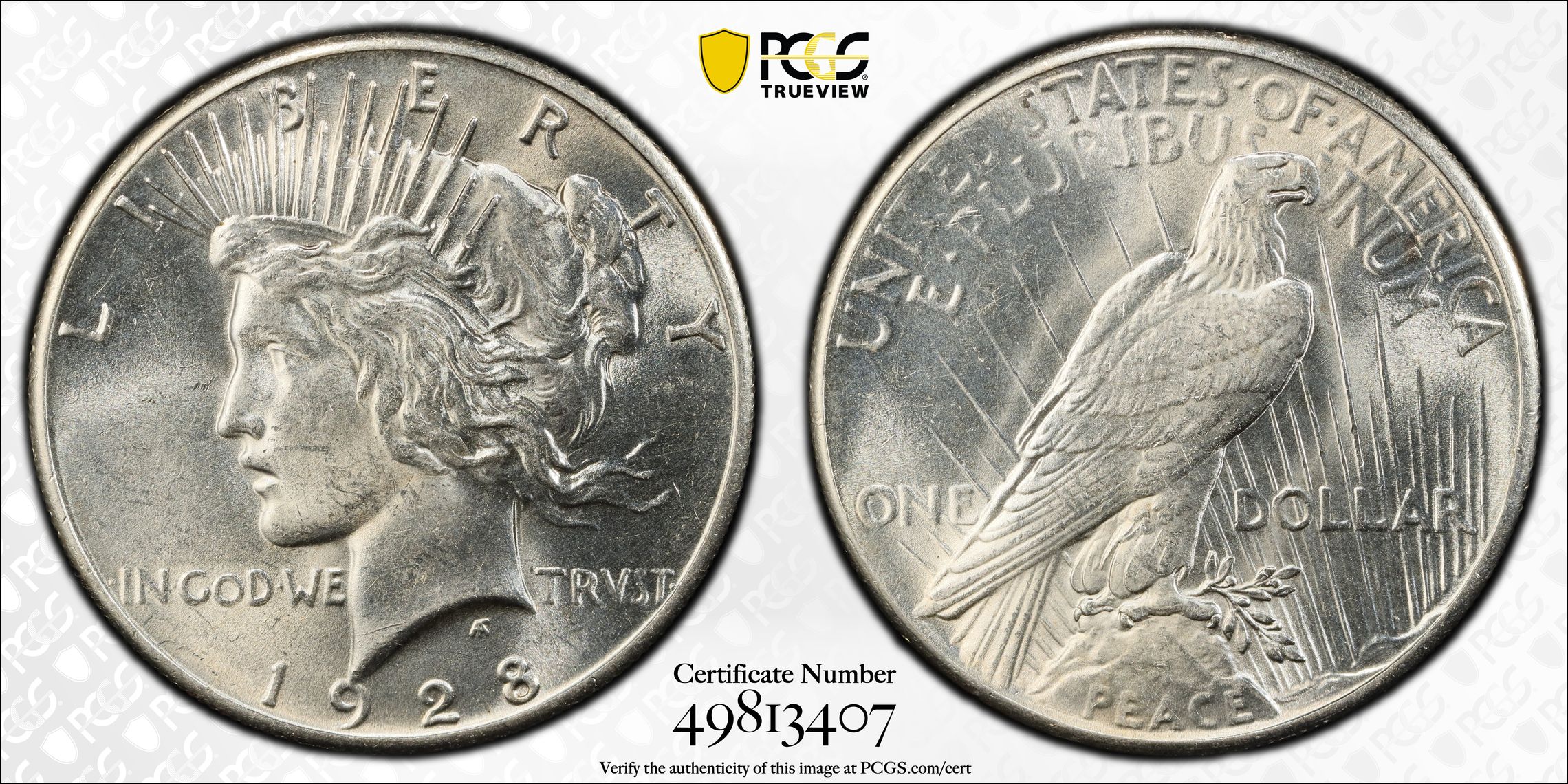 1928 $1 MS62 PCGS