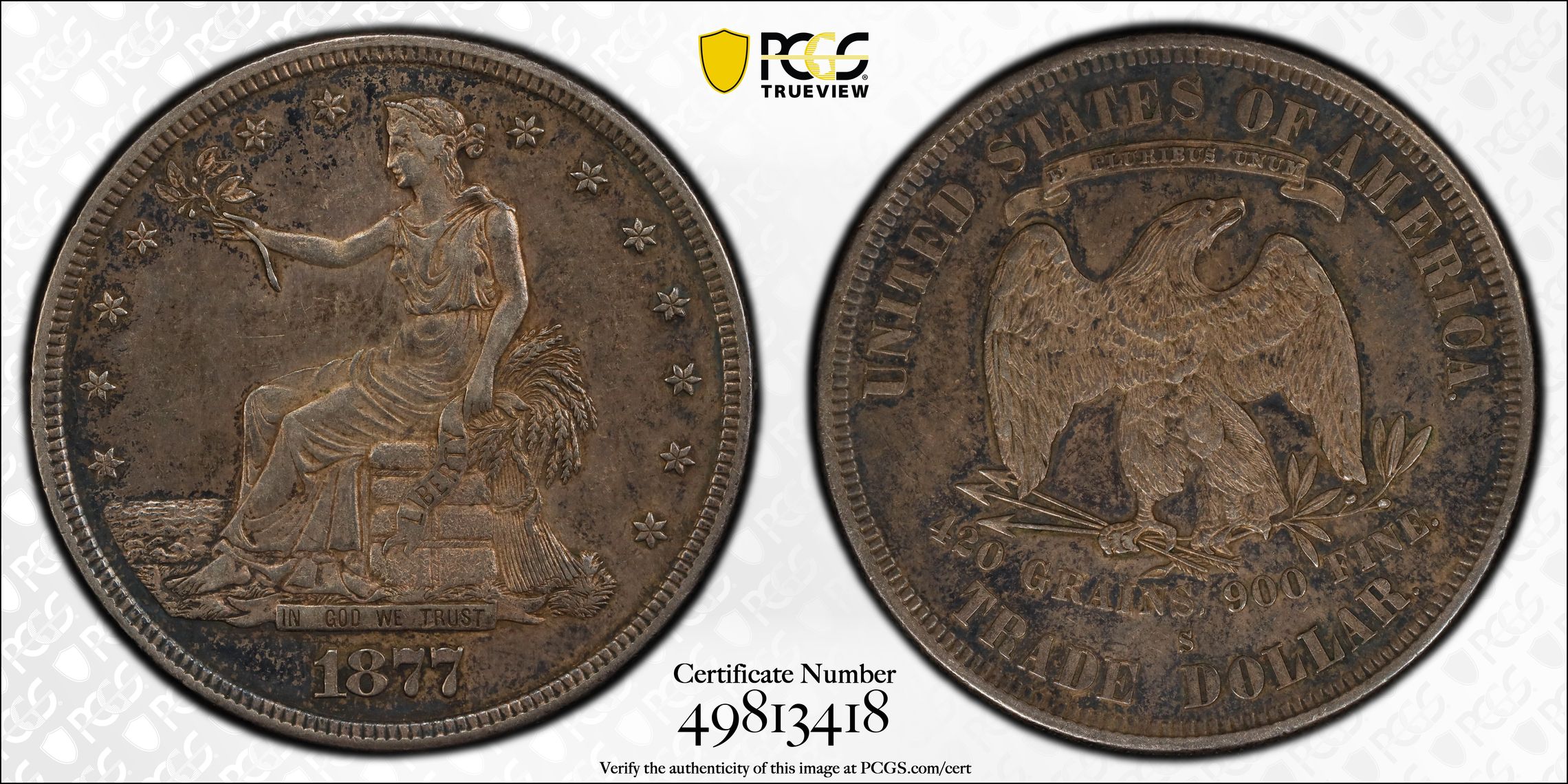 1877-S T$1 XF45 PCGS