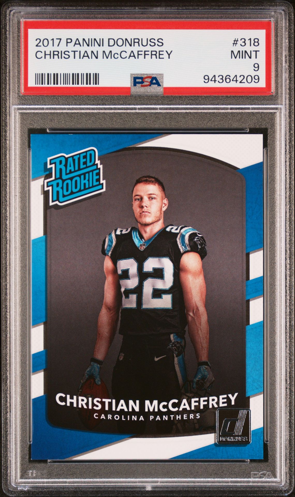 2017 Panini Donruss Christian Mccaffrey #318 Mint 9 front