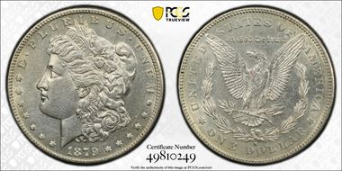 1879-S $1 VAM 39, Rev. of 1878 AU53