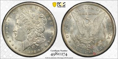 1892-CC $1 MS62