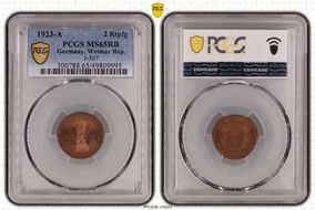 1923-A 2 Rtpfg J-307 MS65RB